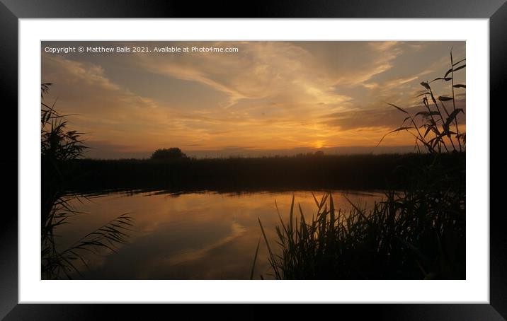 Reflections at Sunset Framed Mounted Print by Matthew Balls