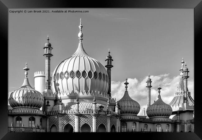 Brighton Royal Pavilion Rooftops Framed Print by Len Brook