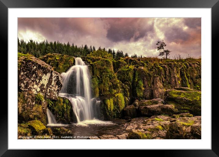 Fintry Waterfall Framed Mounted Print by Ivor Bond