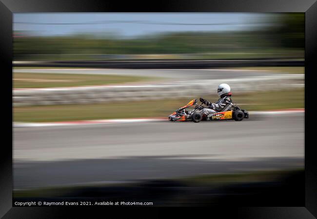 Go Kart racing  Framed Print by Raymond Evans
