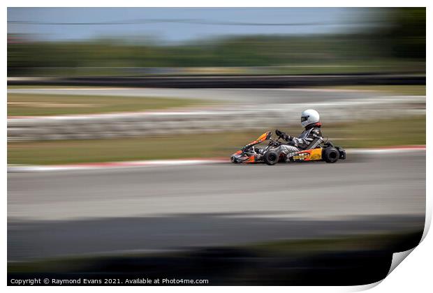 Go Kart racing  Print by Raymond Evans