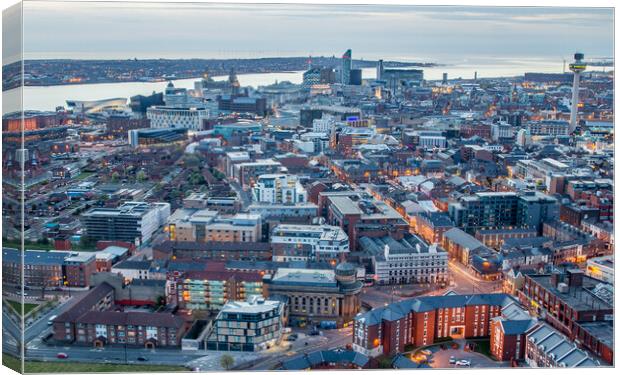 Twilight over Liverpool Canvas Print by Jason Wells