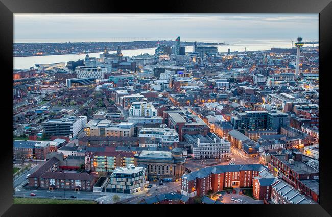 Twilight over Liverpool Framed Print by Jason Wells