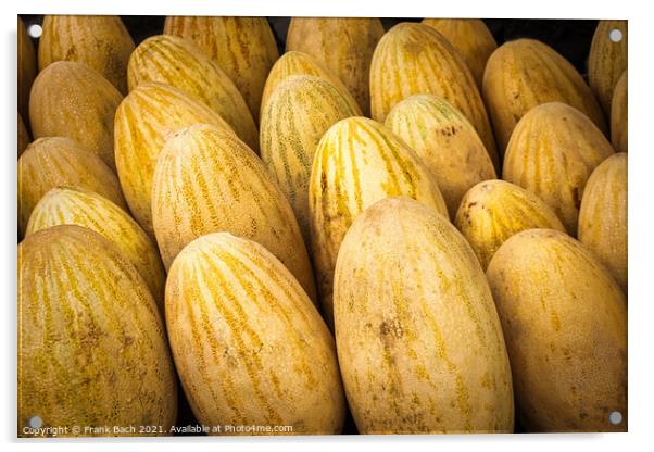 Closeup shot of yellow melons Acrylic by Frank Bach