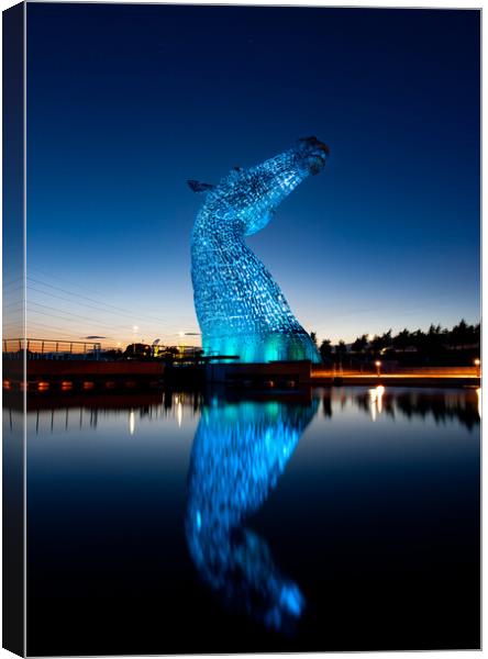 Summer Night At The Kelpies  Canvas Print by Jamie Moffat