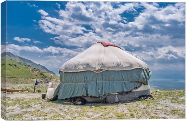 A closeup shot of a traditional yourt in the mountain Canvas Print by Frank Bach