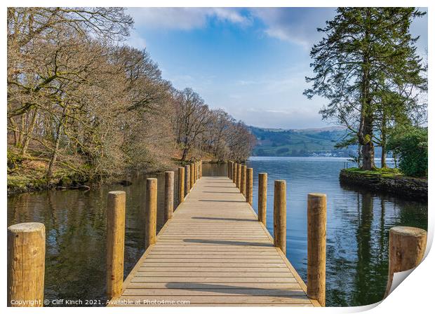 Landing Stage Lake Windermere Print by Cliff Kinch