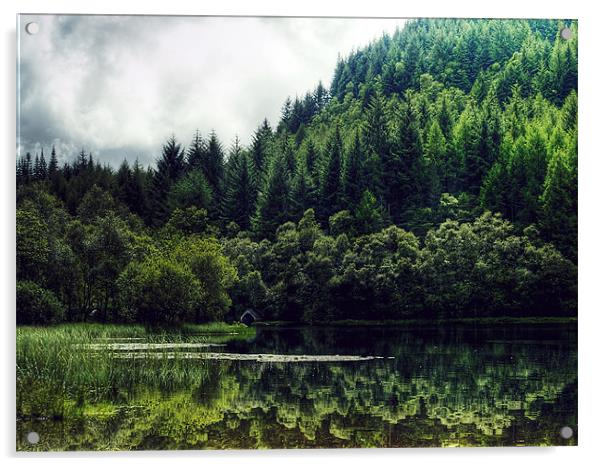 Reflections On Loch Chon, Scotland Acrylic by Aj’s Images