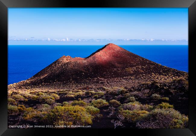 Volcano cinder cone in the Island of La Palma Framed Print by Juan Jimenez