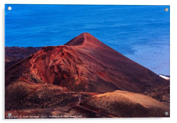 Teneguia Volcano cinder cone in the Island of La Palma Acrylic by Juan Jimenez