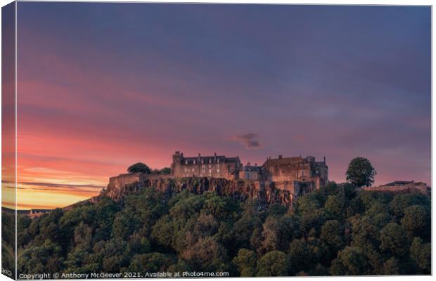 Stirling Castle Sunset  Canvas Print by Anthony McGeever