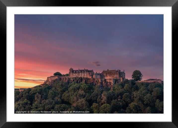 Stirling Castle Sunset  Framed Mounted Print by Anthony McGeever