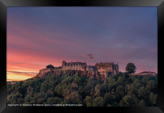 Stirling Castle Sunset  Framed Print by Anthony McGeever
