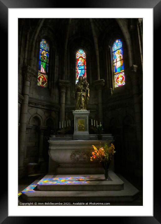 Alter in the church at Joinville Framed Mounted Print by Ann Biddlecombe