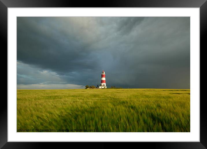 Summer Showers over Happisburgh Lighthouse Framed Mounted Print by Bill Daniels