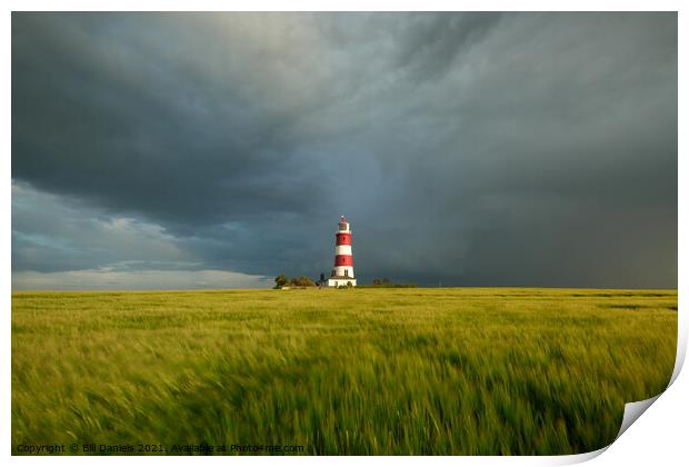 Summer Showers over Happisburgh Lighthouse Print by Bill Daniels