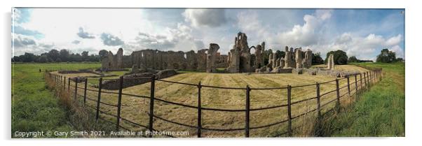 Castle Acre Priory Acrylic by GJS Photography Artist