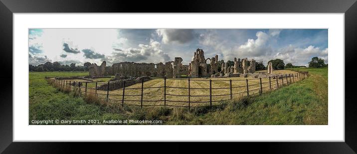 Panorama of Castle Acre Ruins Framed Mounted Print by GJS Photography Artist