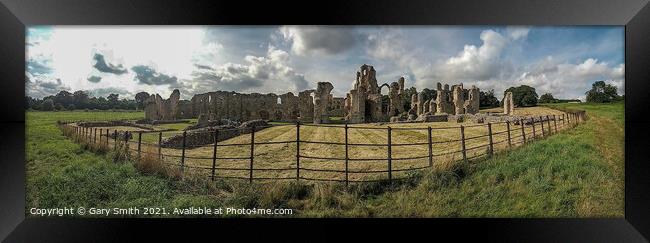 Panorama of Castle Acre Ruins Framed Print by GJS Photography Artist