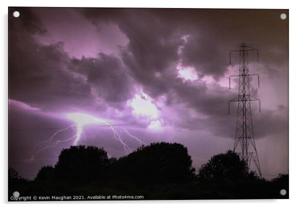 Pylon And Stormy Skies Acrylic by Kevin Maughan