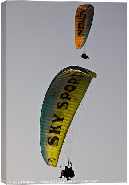 Paragliders Canvas Print by Alasdair Preston
