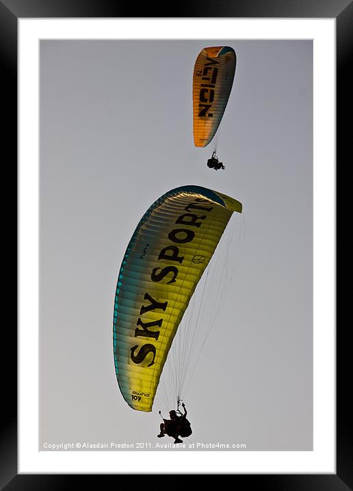 Paragliders Framed Mounted Print by Alasdair Preston
