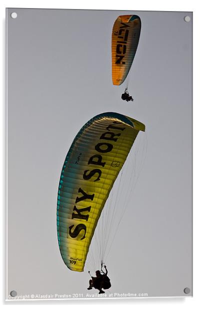 Paragliders Acrylic by Alasdair Preston