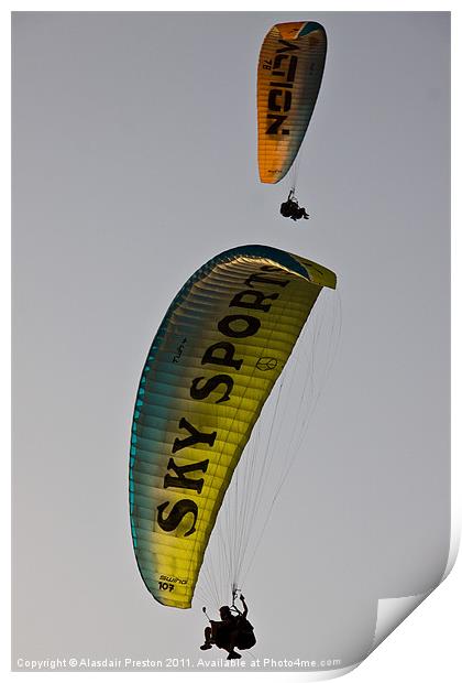 Paragliders Print by Alasdair Preston