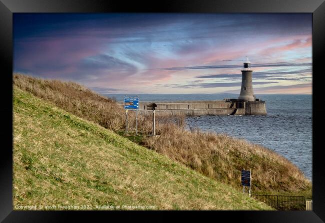 Tynemouth Pier And Lighthouse Framed Print by Kevin Maughan