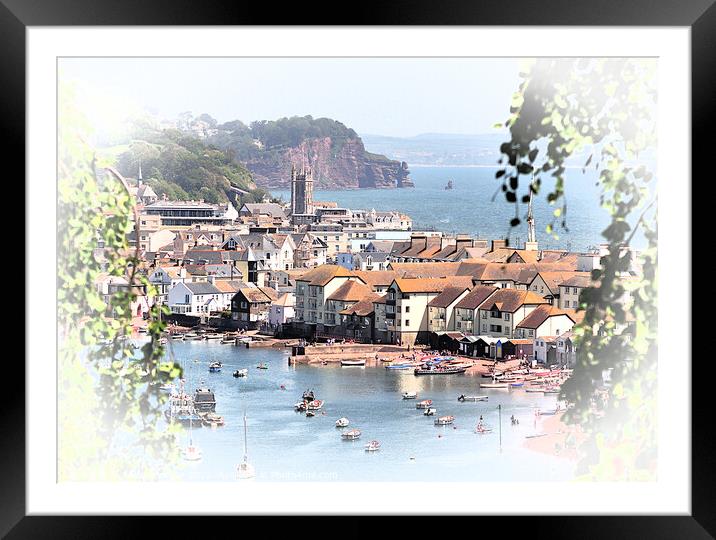 Teignmouth through the trees.  Framed Mounted Print by Rosie Spooner
