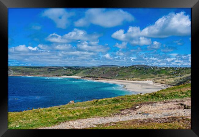 Sennen Cove in Cornwall Framed Print by Tracey Turner