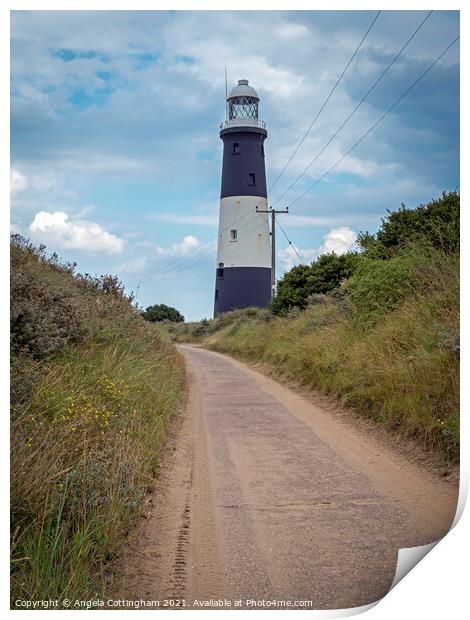 Spurn Point Lighthouse Print by Angela Cottingham
