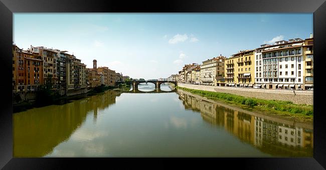 The River Arno Florence Framed Print by Colin Metcalf
