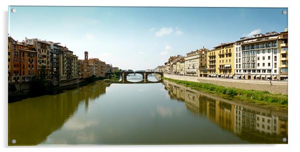 The River Arno Florence Acrylic by Colin Metcalf