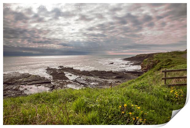 Howick dramatic coastline Print by Kevin White