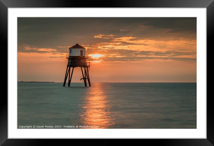 Sunrise Over Dovercourt Lighthouse Framed Mounted Print by David Powley