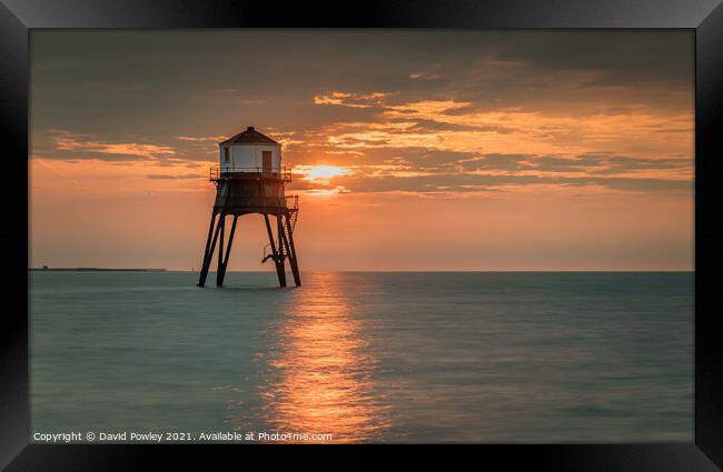 Sunrise Over Dovercourt Lighthouse Framed Print by David Powley