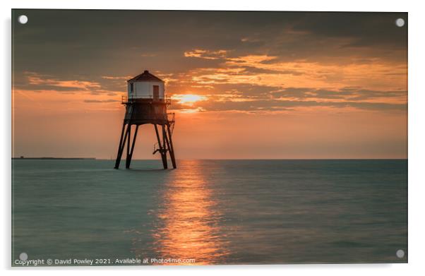 Sunrise Over Dovercourt Lighthouse Acrylic by David Powley