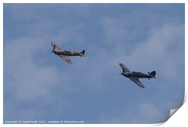 Spitfire And Hurricane  Print by David Pyatt