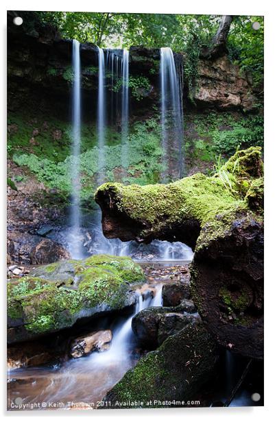Thorntonloch Waterfall Acrylic by Keith Thorburn EFIAP/b