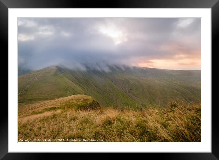Pen-y-Fan clouds at sunset Framed Mounted Print by Patrick Martin