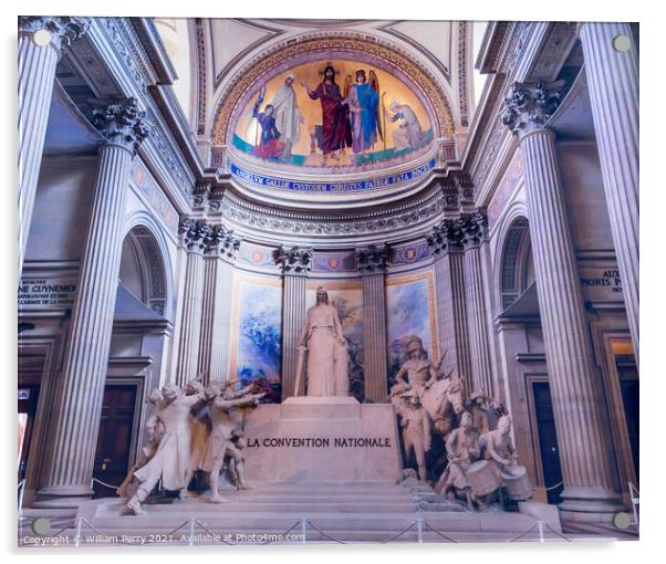 Pantheon Mosaic Basilica Statues Facade Paris France Acrylic by William Perry