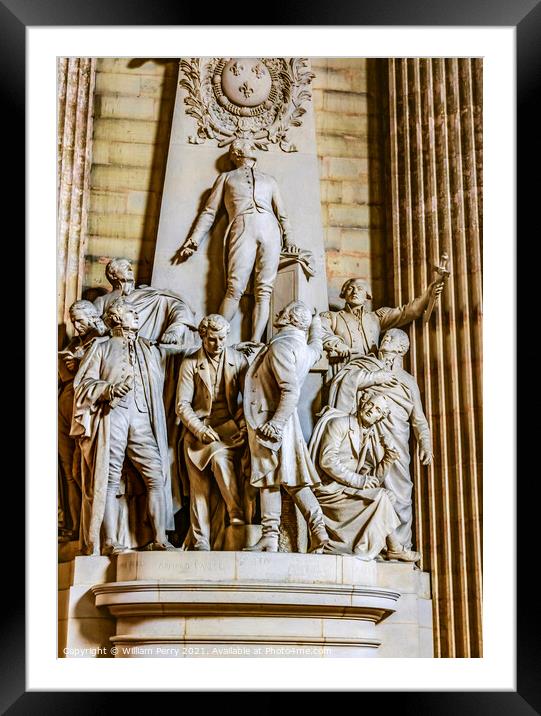 National Assembly Statues Pantheon Basilica Paris France Framed Mounted Print by William Perry