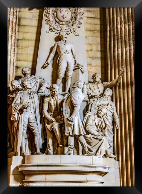 National Assembly Statues Pantheon Basilica Paris France Framed Print by William Perry