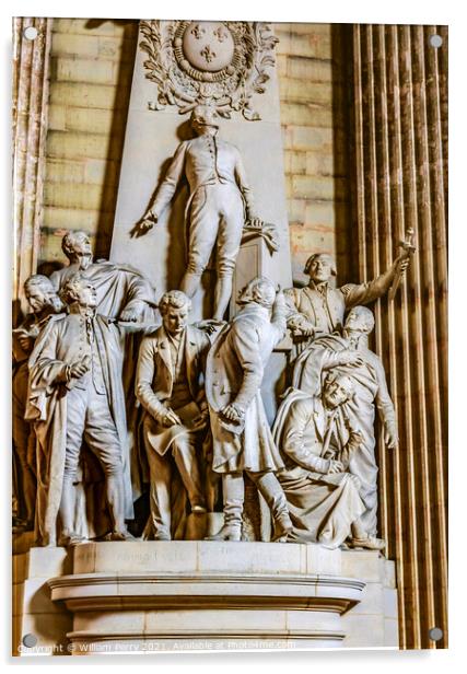 National Assembly Statues Pantheon Basilica Paris France Acrylic by William Perry