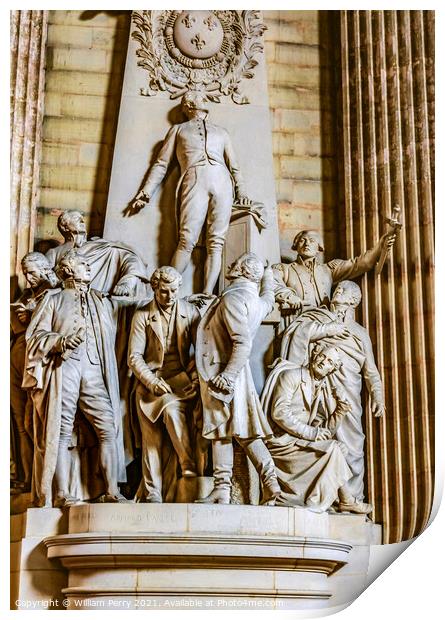 National Assembly Statues Pantheon Basilica Paris France Print by William Perry