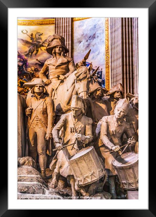 Napoleon Statues Pantheon Basilica Paris France Framed Mounted Print by William Perry