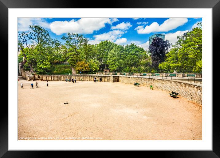 Ancient Roman Arena Arenes de Lutece Paris France Framed Mounted Print by William Perry