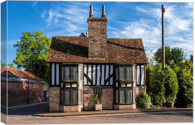 St Mary's Cottage, Ely, Cambridgeshire Canvas Print by Andrew Sharpe