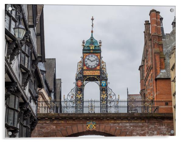 Eastgate Clock on the Chester skyline Acrylic by Jason Wells
